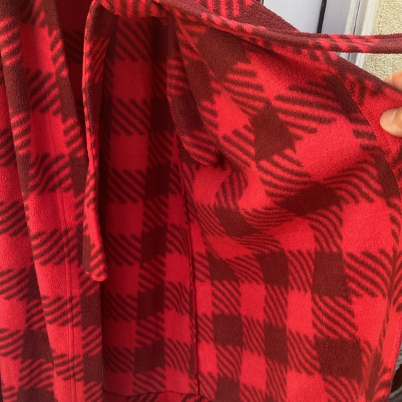 I. APPEL home Robe 👘 red fleece size M-L - Picture 8 of 16